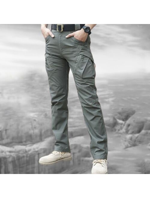 City Military Casual Cargo Pants Elastic Outdoor Army Trousers Men Slim Many Pockets Waterproof Wear Resistant Tactical Pants