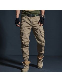 High Quality Khaki Casual Pants Men Military Tactical Joggers Camouflage Cargo Pants Multi-Pocket Fashions Black Army Trousers