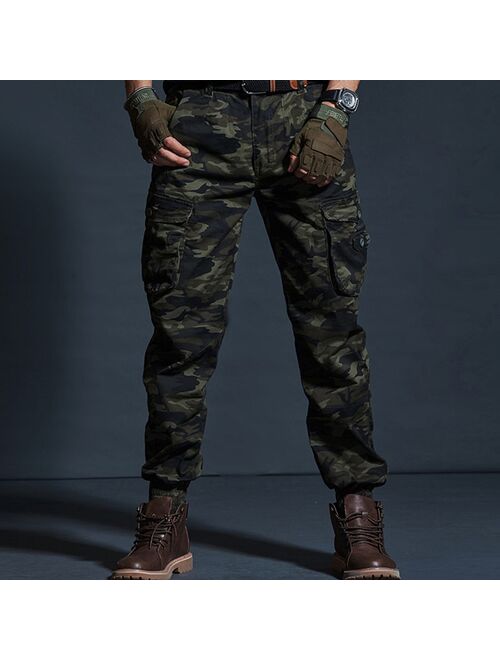 High Quality Khaki Casual Pants Men Military Tactical Joggers Camouflage Cargo Pants Multi-Pocket Fashions Black Army Trousers