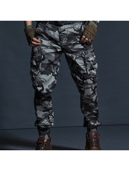 High Quality Khaki Casual Pants Men Military Tactical Joggers Camouflage Cargo Pants Multi-Pocket Fashions Black Army Trousers