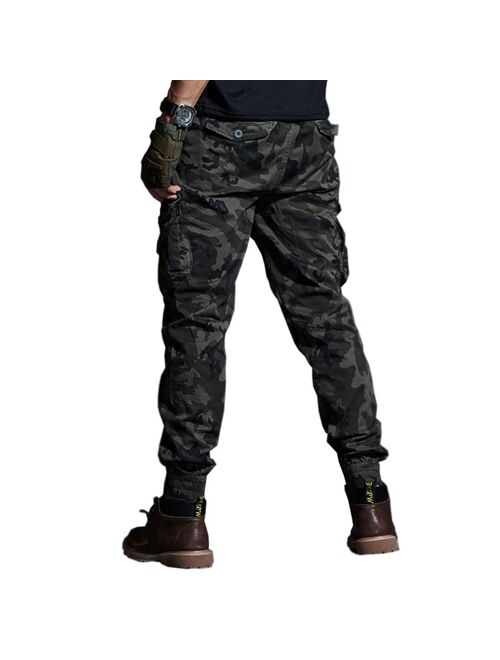 High Quality Khaki Casual Pants Men Military Tactical Joggers Camouflage Cargo Pants Multi-Pocket Fashions Black Army Trousers