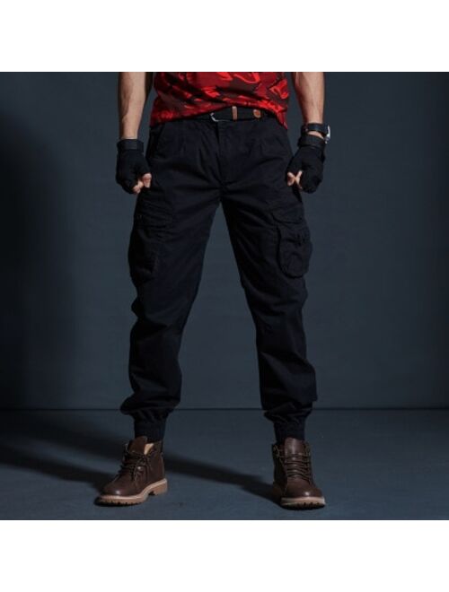 High Quality Khaki Casual Pants Men Military Tactical Joggers Camouflage Cargo Pants Multi-Pocket Fashions Black Army Trousers