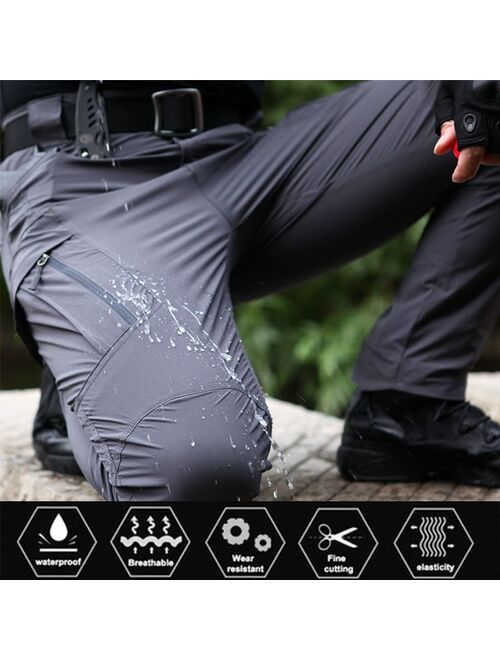 Men Military Tactical Pants Waterproof Cargo Pants Men Breathable SWAT Army Solid Color Combat Long Trousers Work Joggers S-5XL