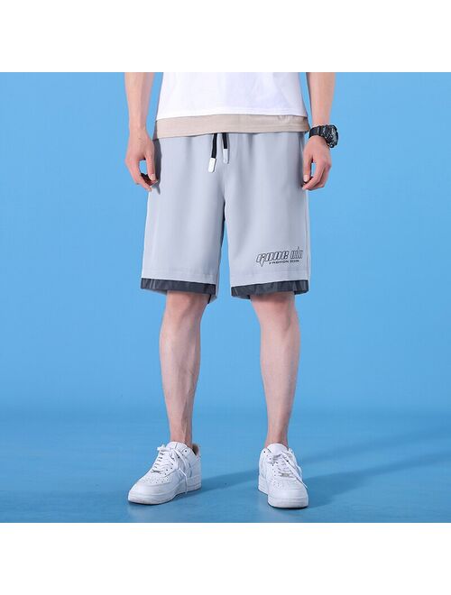 Harajuku streetwear iron chain pattern jogger shorts women men Summer loose elastic waist Hip hop skateboard shorts