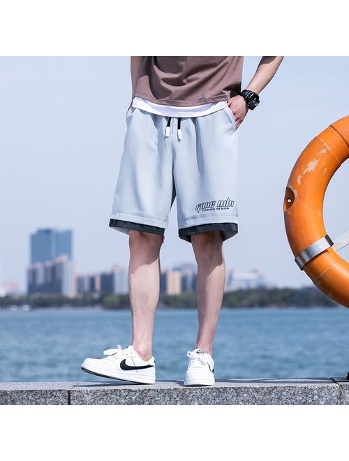 Harajuku streetwear iron chain pattern jogger shorts women men Summer loose elastic waist Hip hop skateboard shorts