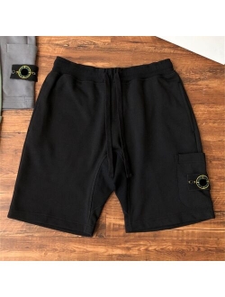 2021 European and American Summer  Side Pocket Shorts Embroidered Badge Loose Leisure Sports Shorts