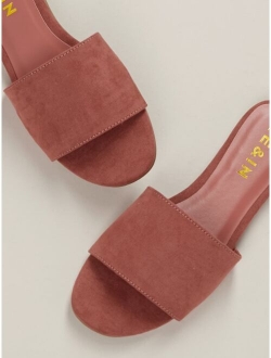 Faux Suede Slip-On Sandals