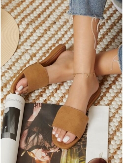 Faux Suede Slip-On Sandals