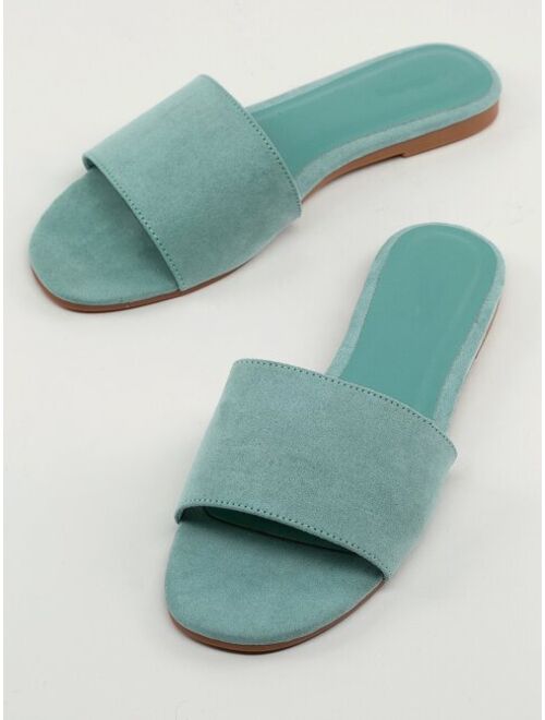 Shein Faux Suede Slip-On Sandals