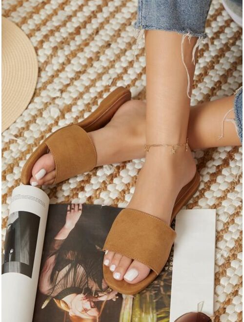 Shein Faux Suede Slip-On Sandals