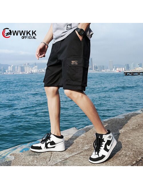 2020 Summer Men's Baggy Multi Pocket Military Cargo Shorts Male polyester Black Army green Mens Tactical Shorts Short Pants