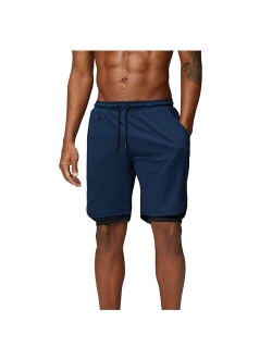 2021 Summer Running Shorts Men 2 In 1 Sports Jogging Fitness Shorts Training Quick Dry Mens Gym Men Shorts Sport Gym Short Pants