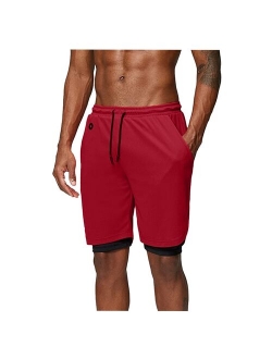 2021 Summer Running Shorts Men 2 In 1 Sports Jogging Fitness Shorts Training Quick Dry Mens Gym Men Shorts Sport Gym Short Pants