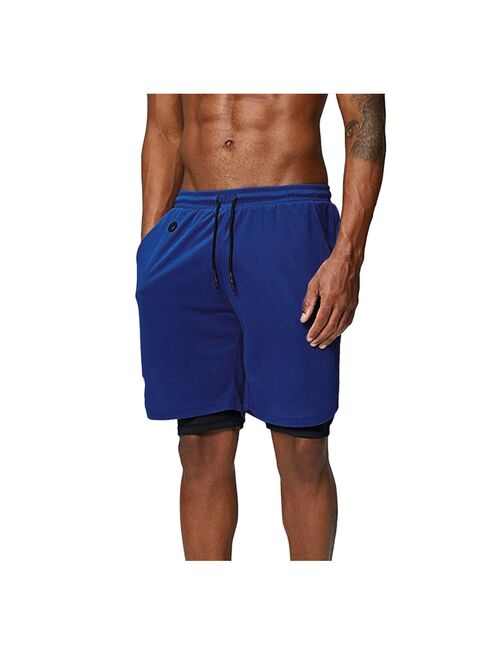 2021 Summer Running Shorts Men 2 In 1 Sports Jogging Fitness Shorts Training Quick Dry Mens Gym Men Shorts Sport Gym Short Pants