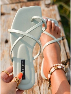 Thin Strap Flat Thong Sandals