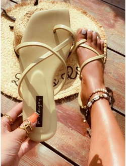 Thin Strap Flat Thong Sandals