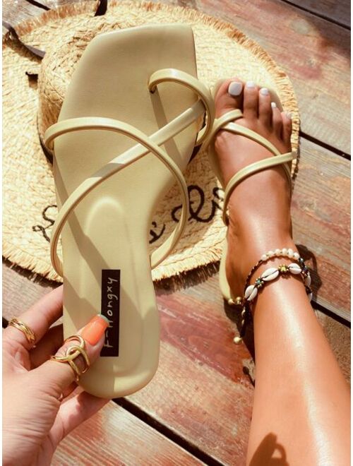 Shein Thin Strap Flat Thong Sandals