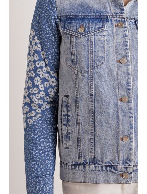 Avec Les Filles Patchwork Denim Jacket