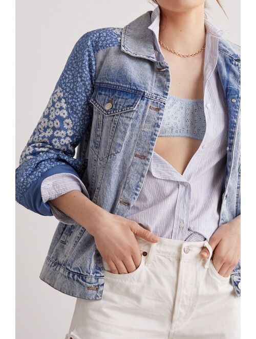 Avec Les Filles Patchwork Denim Jacket