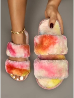 Two Band Fluffy Slippers