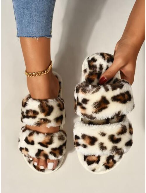 Shein Two Band Fluffy Slippers