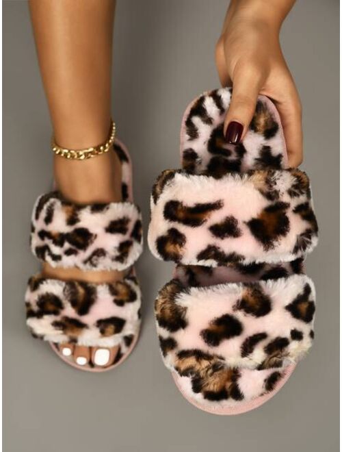 Shein Two Band Fluffy Slippers