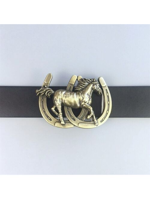 New Antique Bronze Plated Horse Horseshoe Western Belt Buckle Gurtelschnalle Boucle de ceinture BUCKLE-WT088AB Free Shipping