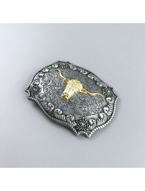 JEAN'S FRIEND New Original Western Cowboy Rodeo Bull Double Color Heavy Metal Belt Buckle Gurtelschnalle Boucle de ceinture