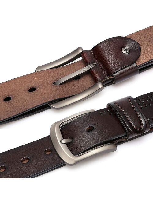 Dropshipping Fashion Men Belts leather belt designer belts men cowskin fashion Strap male Jeans for man cowboy Perforated Belt