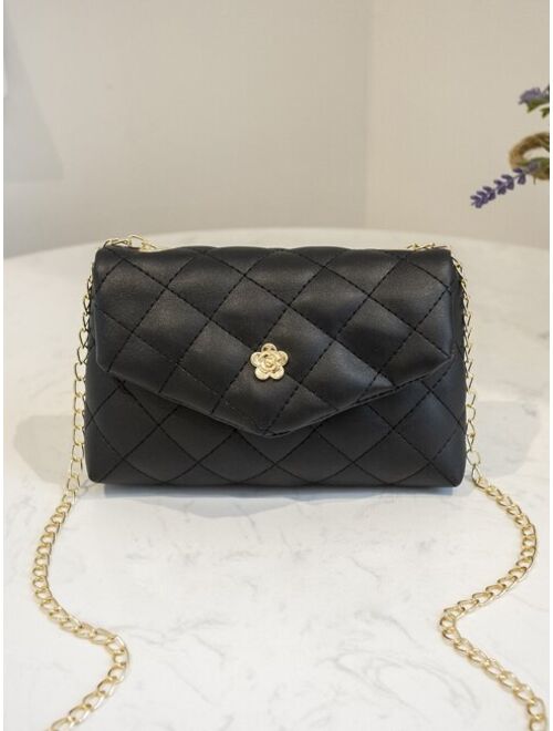 Shein Geometric Quilted Chain Crossbody Bag