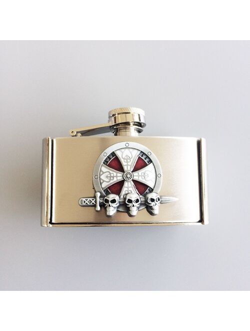 Belt Buckle (Skull Totem 3oz Stainless Steel Flask) BUCKLE-FL-3D043 Flask Belt Buckle Free Shipping also Stock in US