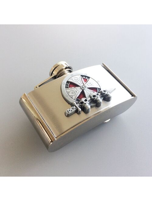 Belt Buckle (Skull Totem 3oz Stainless Steel Flask) BUCKLE-FL-3D043 Flask Belt Buckle Free Shipping also Stock in US