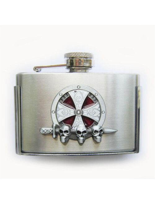 Belt Buckle (Skull Totem 3oz Stainless Steel Flask) BUCKLE-FL-3D043 Flask Belt Buckle Free Shipping also Stock in US