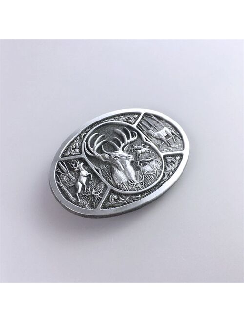 New Vintage Western Deer Hunter Hunting Belt Buckle also Stock in US Free Shipping BUCKLE-WT151AS