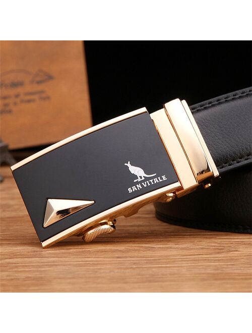 New Designer Men's Belts Luxury Man Fashion Genuine Leather Cowskin Belt for Men High Quality Automatic Buckle Male Waist Strap