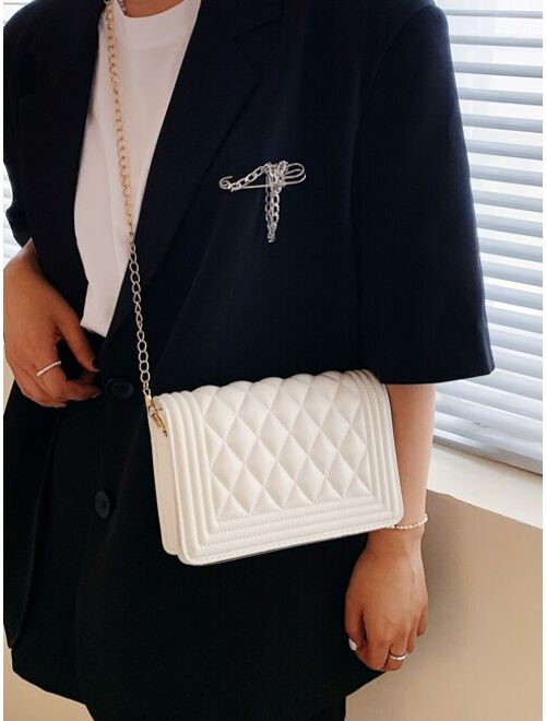 Buy Shein Quilted Flap Chain Crossbody Bag online Topofstyle