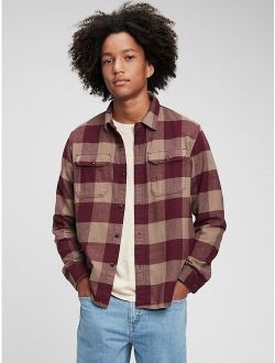 Teen 100% Organic Cotton Double Flap Pocket Flannel Shirt