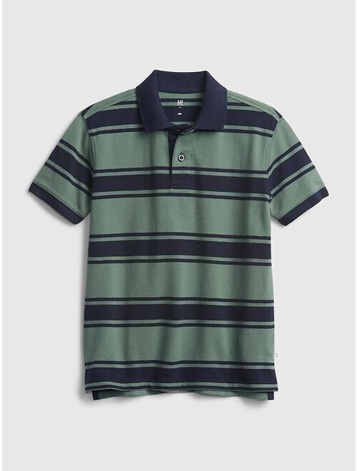 GAP Kids 100% Organic Cotton Stripe Polo Shirt