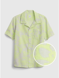 Kids Camouflage Print Short Sleeve Shirt