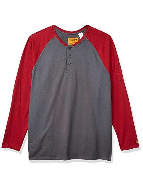 Wrangler Big & Tall Flame-Resistant Long Sleeve Baseball Henley