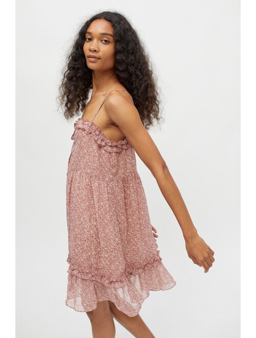 Dress Forum Floral Ruffle Mesh Frock Dress