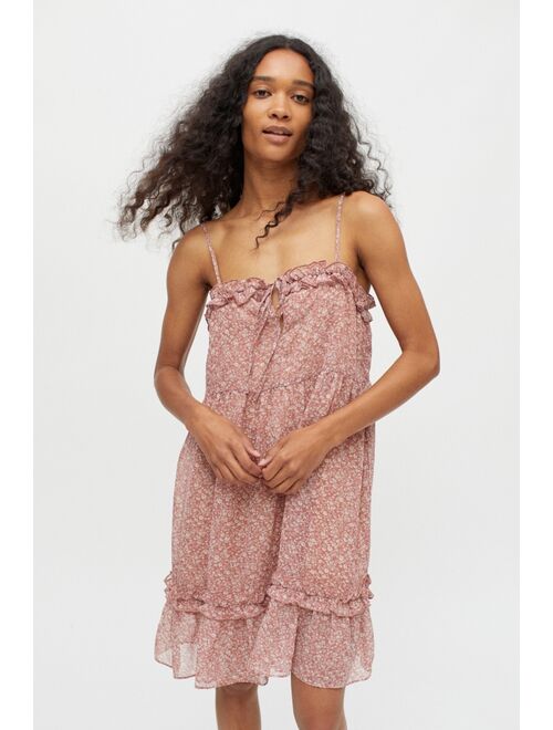 Dress Forum Floral Ruffle Mesh Frock Dress