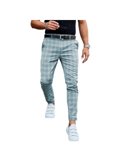 Plaid Men Pants Skinny Pants Men's Clothing Pantalon Trousers Pencil Pants Male Ropa Hombre Streetwear Smart Casual Pants