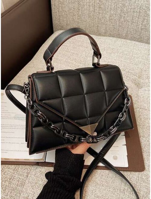 Buy Shein Quilted Flap Satchel Bag online | Topofstyle