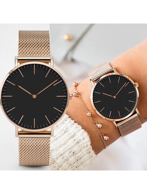 Luxury Rose Gold Watch Women Bracelet Watches Top Brand Ladies Casual Quartz Watch Steel Women's Wristwatch Montre Femme Relogio