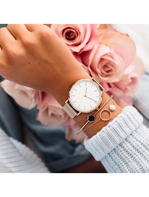 Luxury Rose Gold Watch Women Bracelet Watches Top Brand Ladies Casual Quartz Watch Steel Women's Wristwatch Montre Femme Relogio