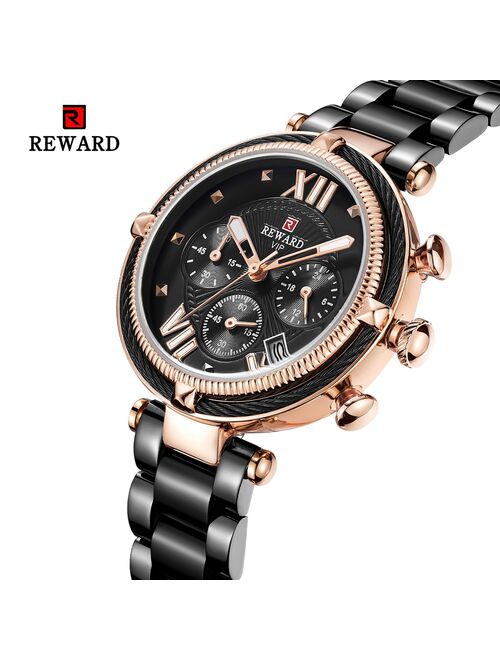 REWARD BLACK Watch Women Watches Ladies Creative Steel Women's Bracelet Watches Female Clock Relogio Feminino Montre Femme