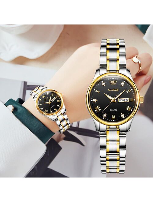 OLEVS Top Brand Women Quartz Watch Casual Luxury Dress Stianless Steel Waterproof Wristwatch for Lady zegarek damski 5563