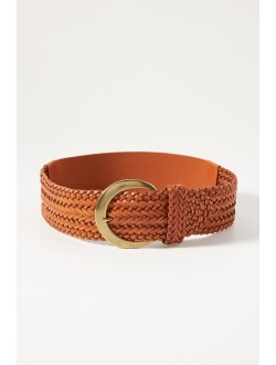 Woven Leather Stretch Belt