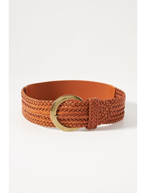 Anthropologie Woven Leather Stretch Belt